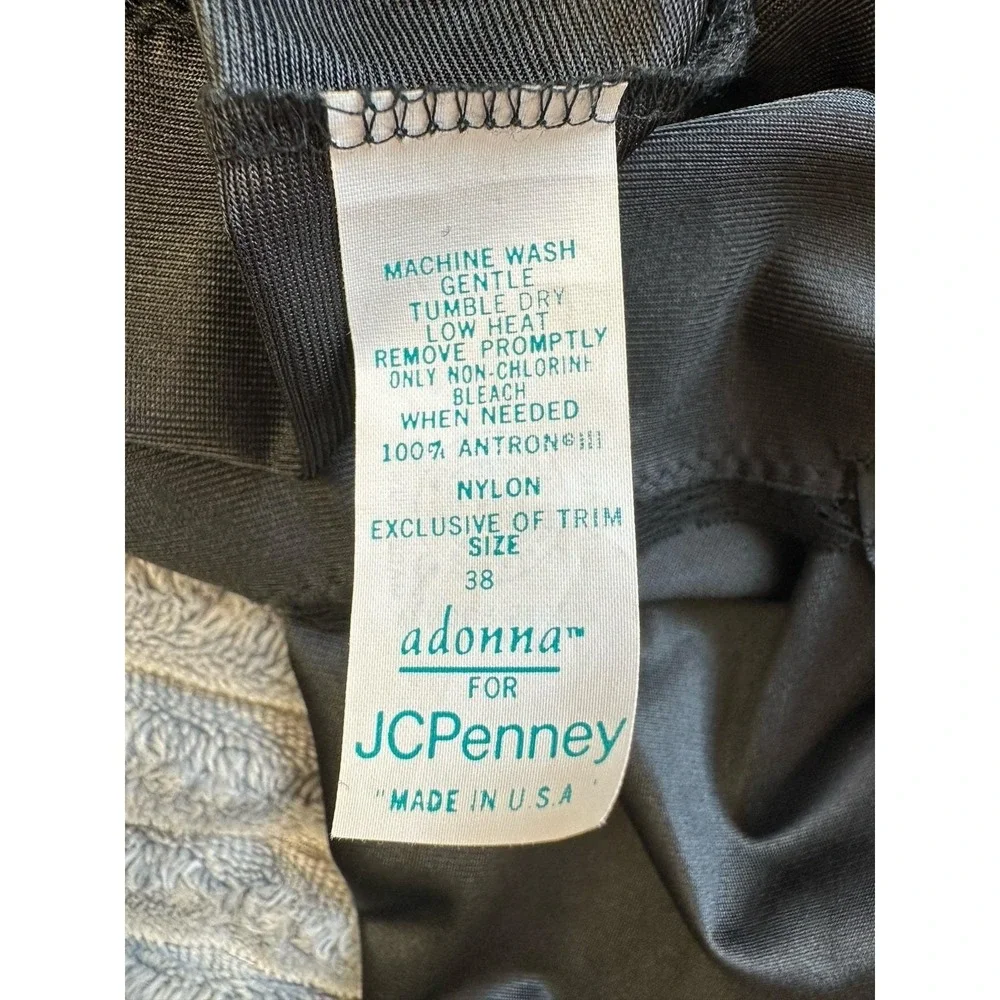Vintage Nylon Union made in USA JC Penney Adonna Black Lace trim Slip